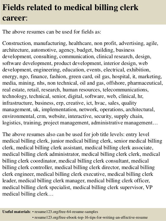 medical billing resumes samples