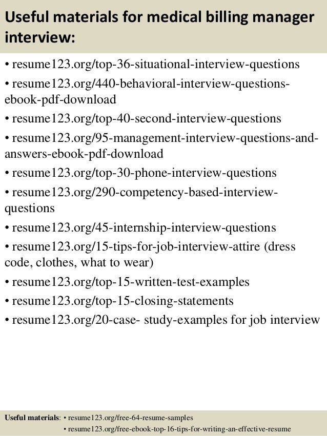 medical billing manager job description
