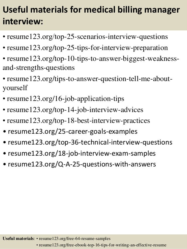 medical billing manager resumes