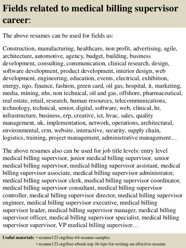 medical billing resume sample free