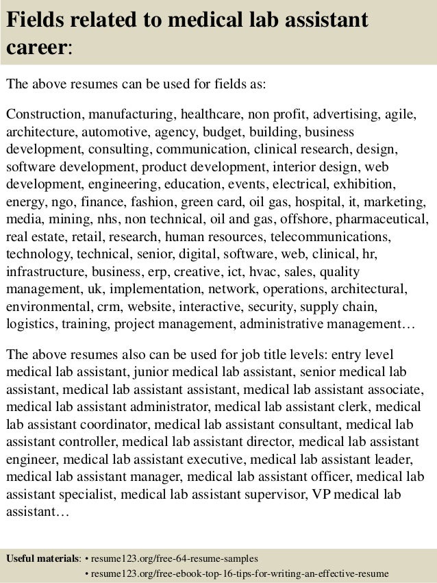 resume lab assistant