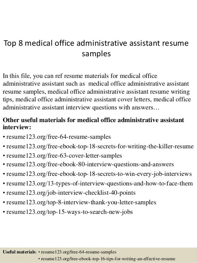medical office assistant resume