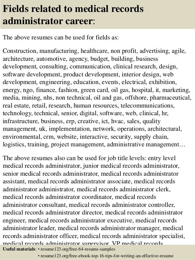 medical records administrator job description