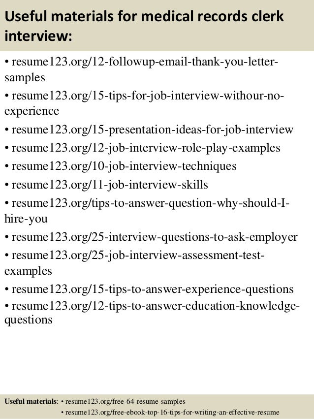 14 useful materials for medical records clerk