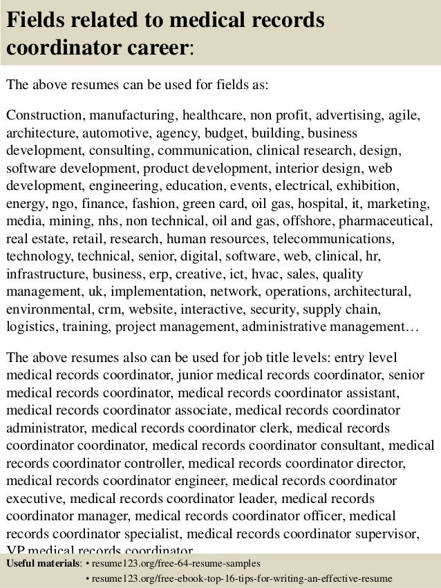 medical records resumes