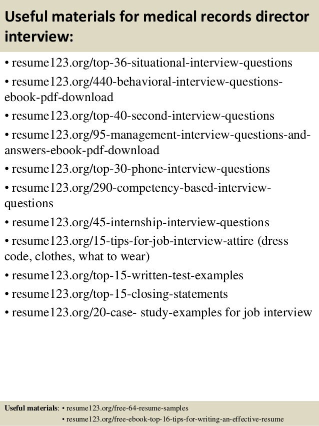 top 8 medical records director resume samples