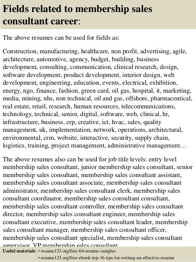 sales consultant resume