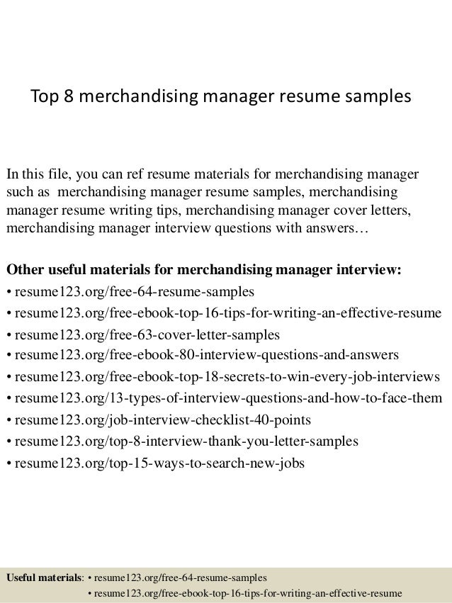 Resume merchandiser garment