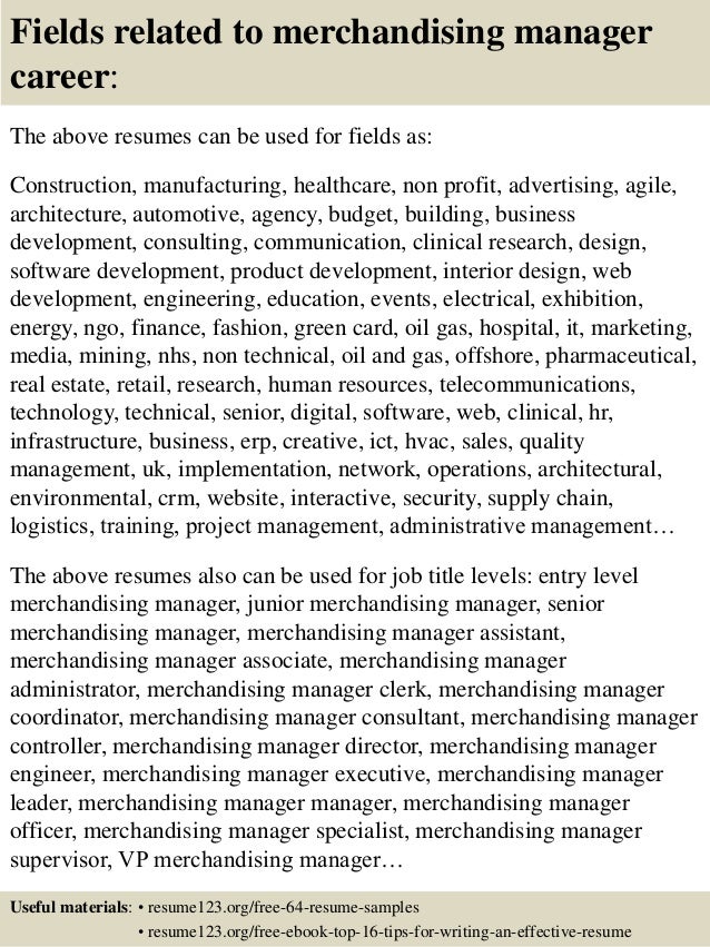 top 8 merchandising manager resume samples merchandise manager resumes