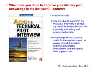 Top 8 military pilot interview questions answers | PPT | Resume Writing ...