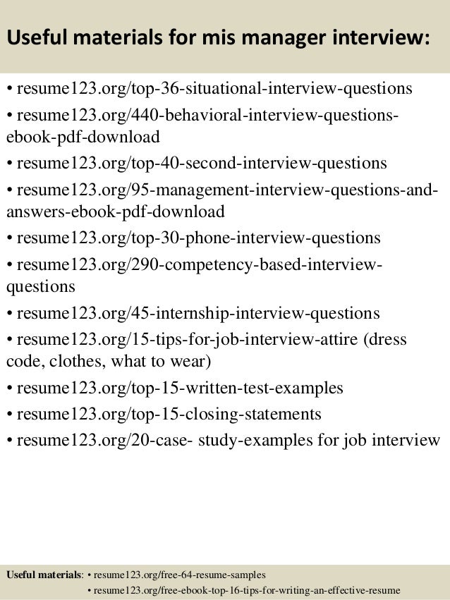 mis resume sample