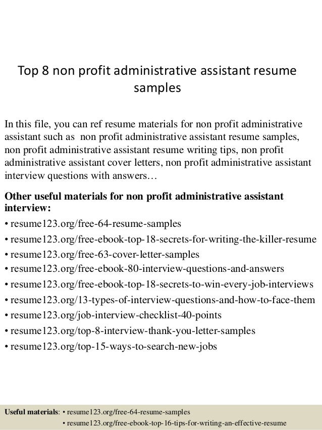 Non profit development assistant resume