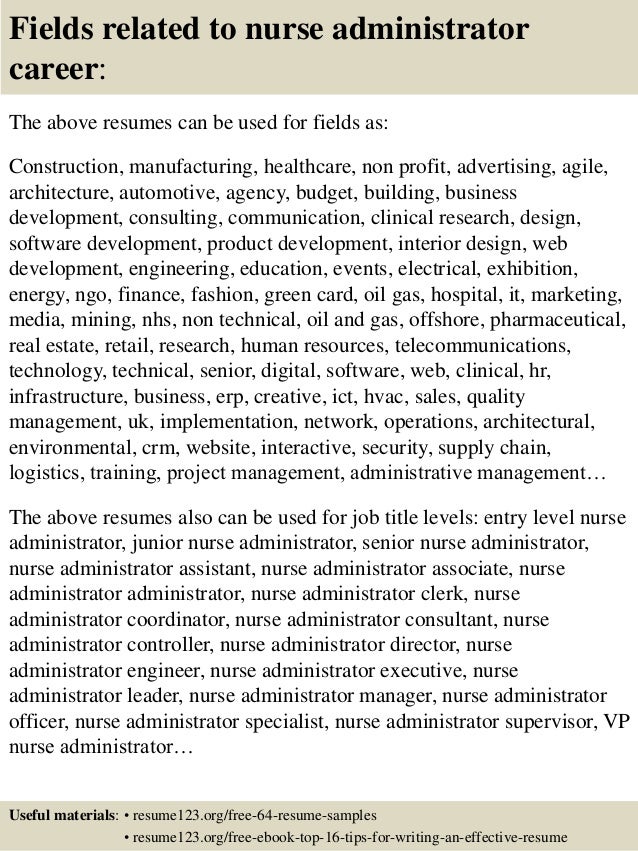 nursing administrator resume