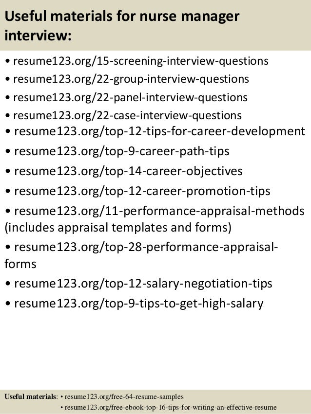 nurse manager resumes