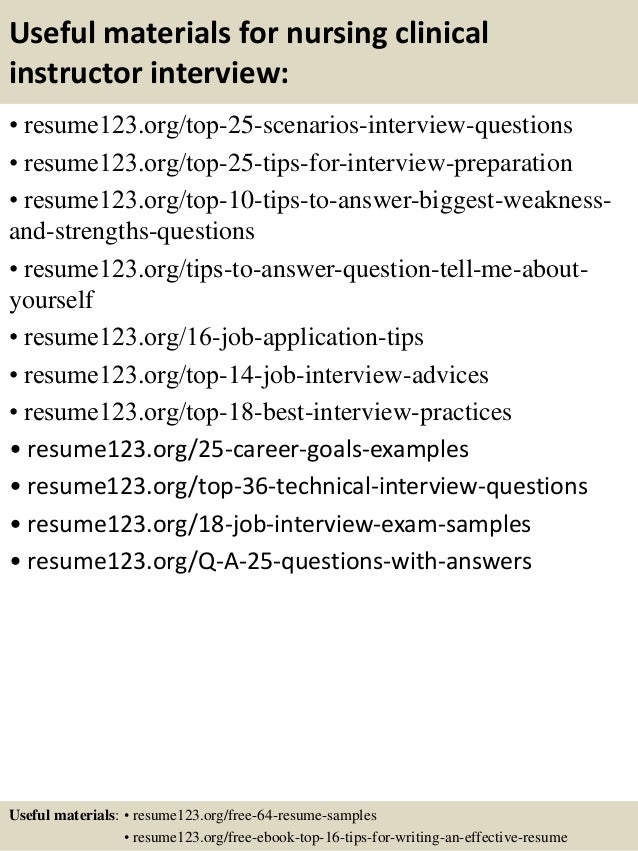 nursing instructor resumes