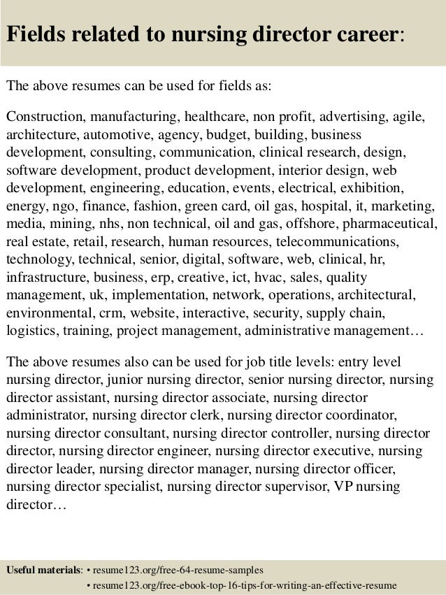 nursing director resumes