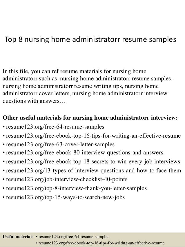 nursing home resume