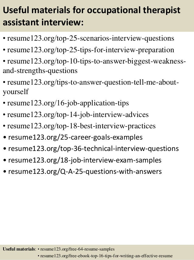 occupational therapy assistant resumes