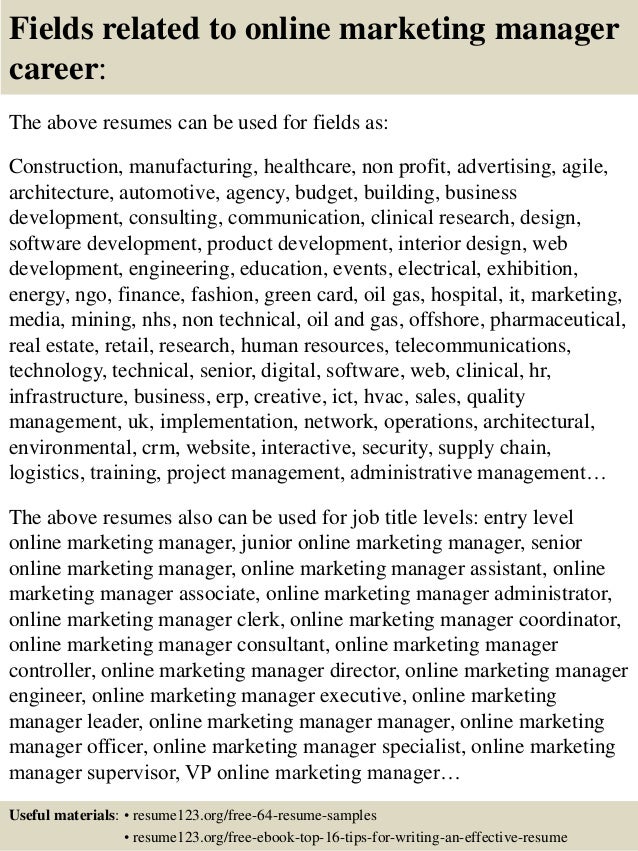 online sample resumes