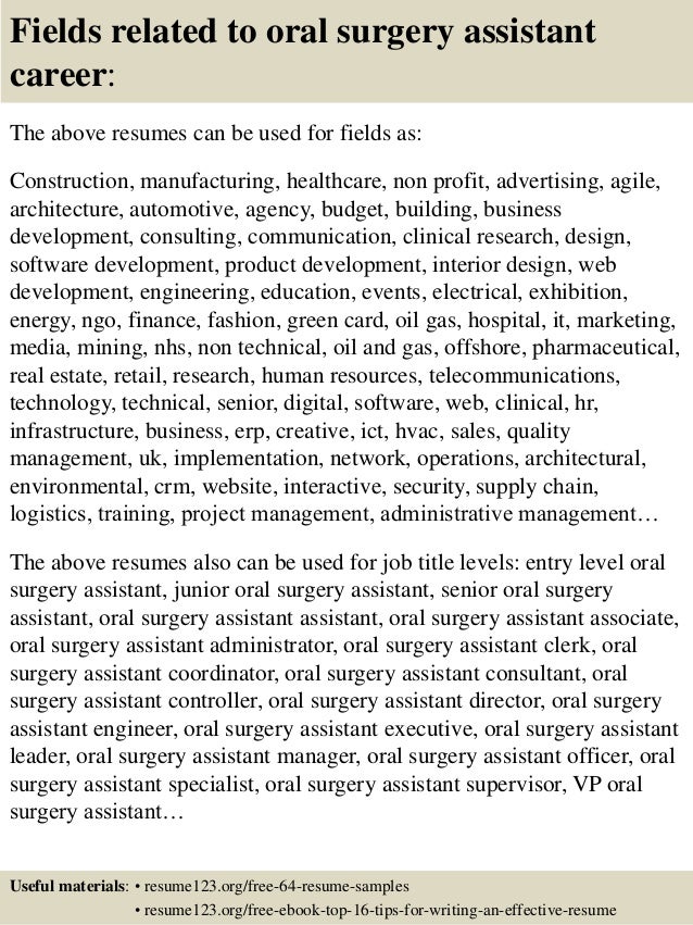 surgery assistant resume