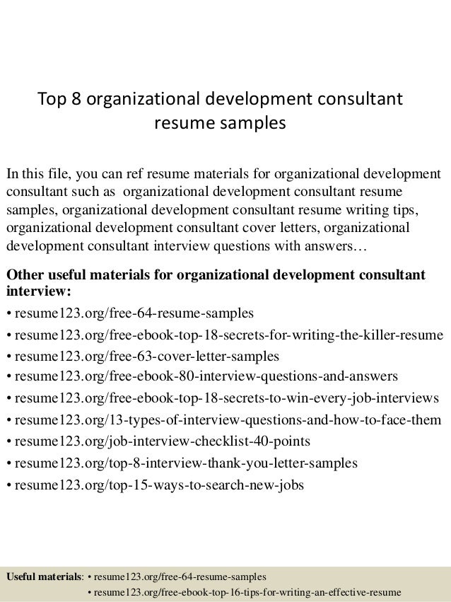 Organizational development consultant resume