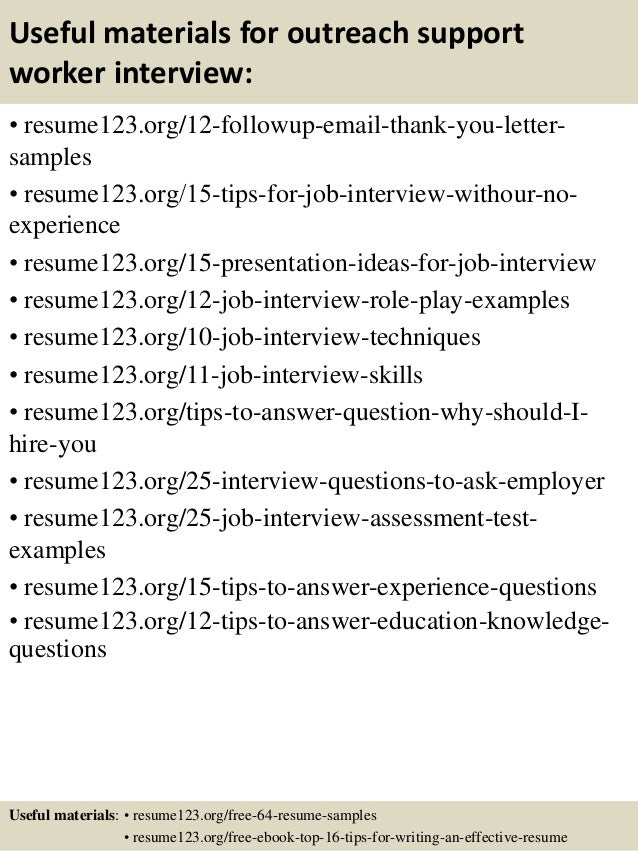 outreach worker resumes