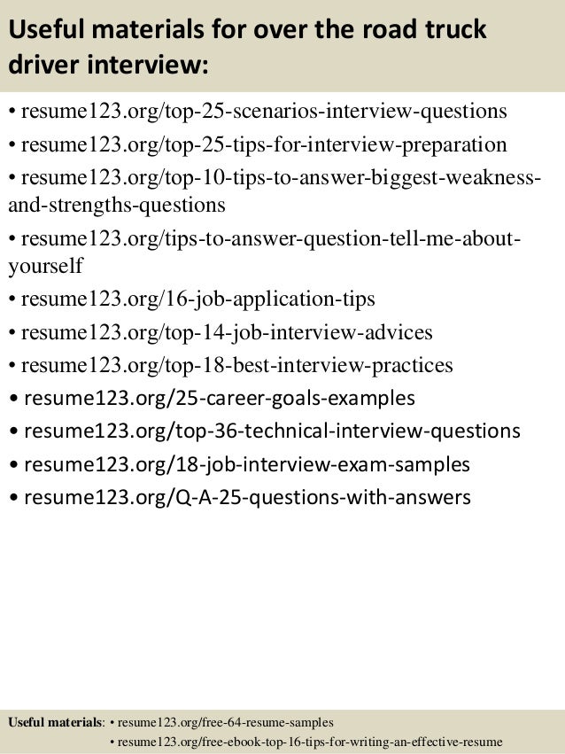 truck driver resume sample