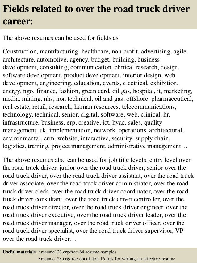 truck drivers resumes
