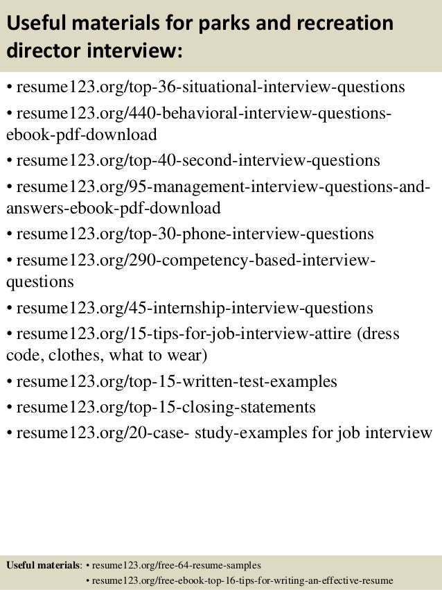 recreation resume