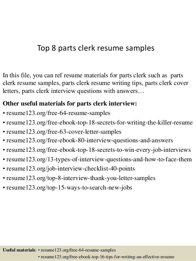 resume parts