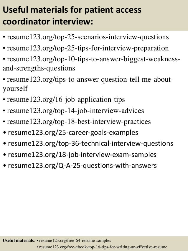 patient access resume