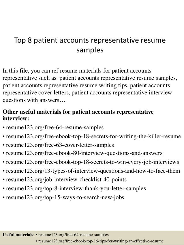 Director patient accounts resume