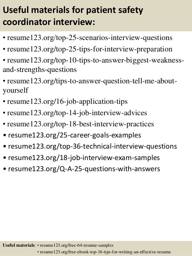 13 useful materials for patient safety coordinator