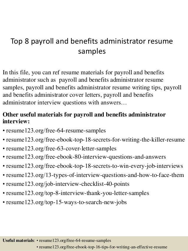 payroll administrator resume