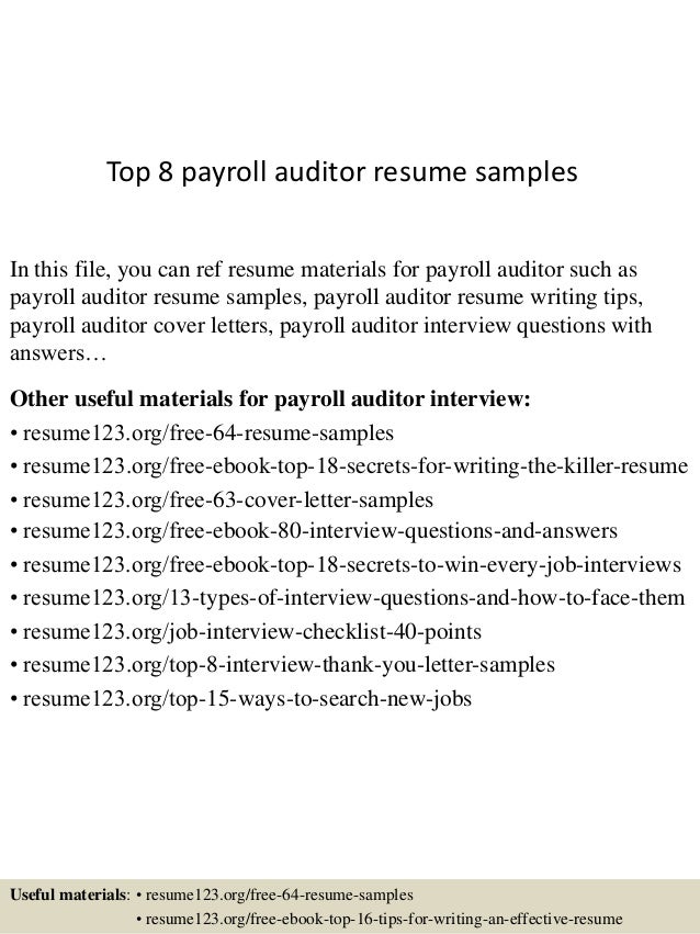 insurance auditor resumes