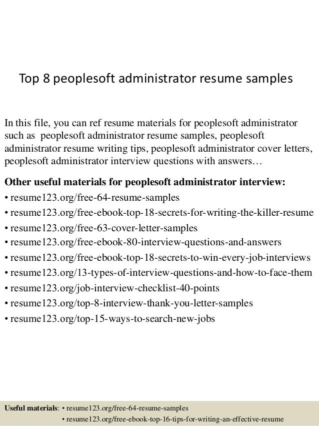 peoplesoft resume sample