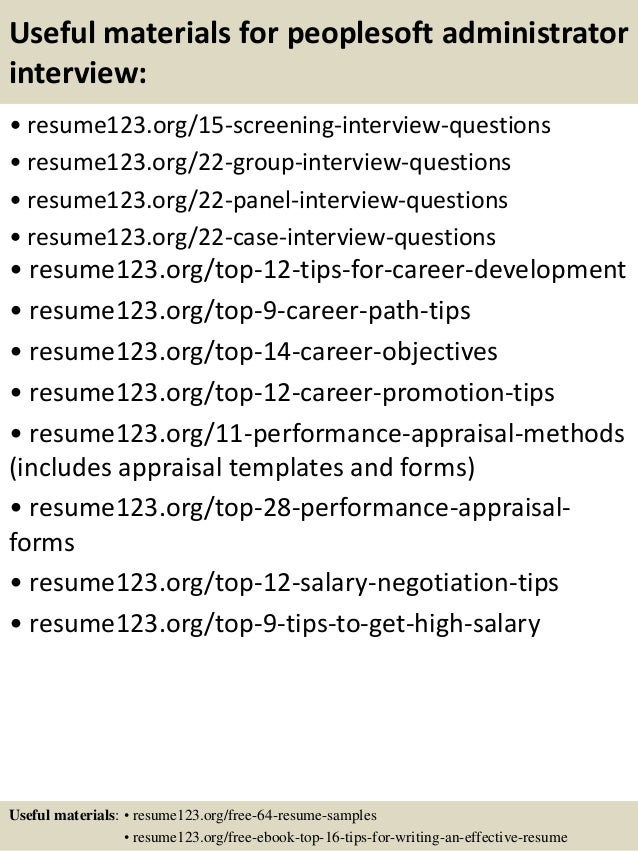 peoplesoft resume sample