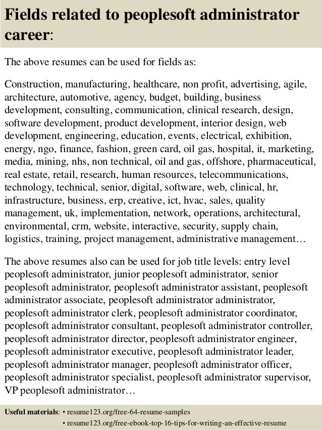 peoplesoft resume samples