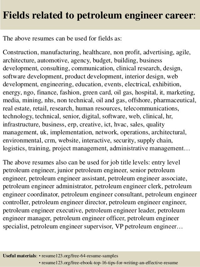 petroleum engineer resumes