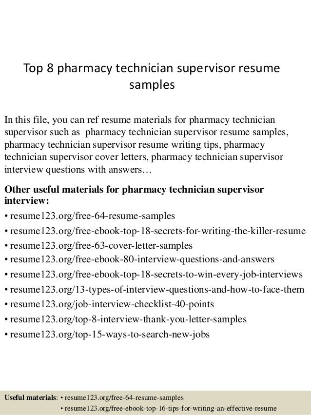 Pharmacy technician description resume