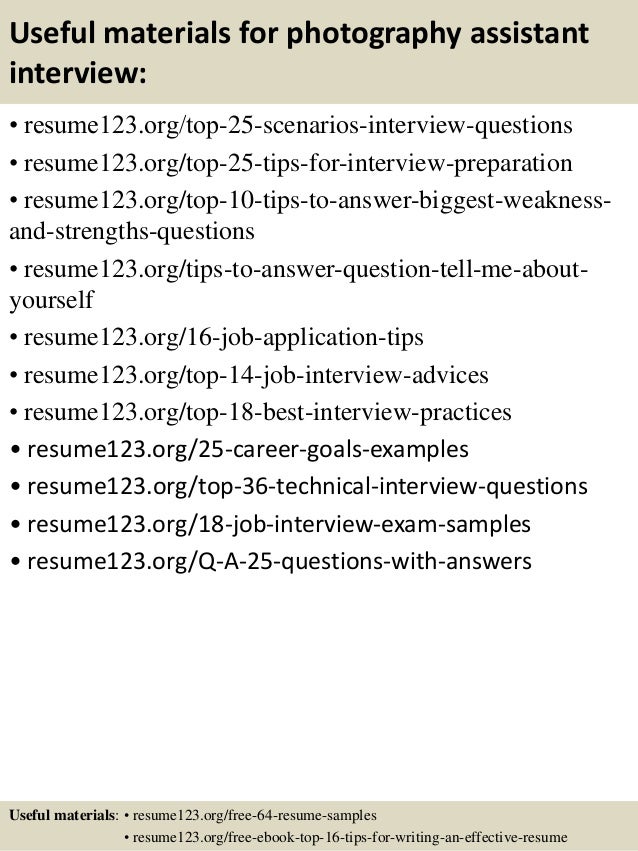 Top 8 photography assistant resume samples Top 8 photography assistant resume samples