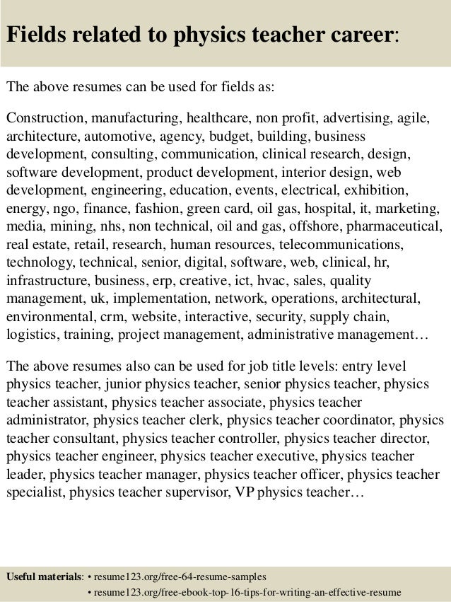 physics resumes