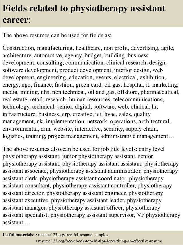 physiotherapy resume sample