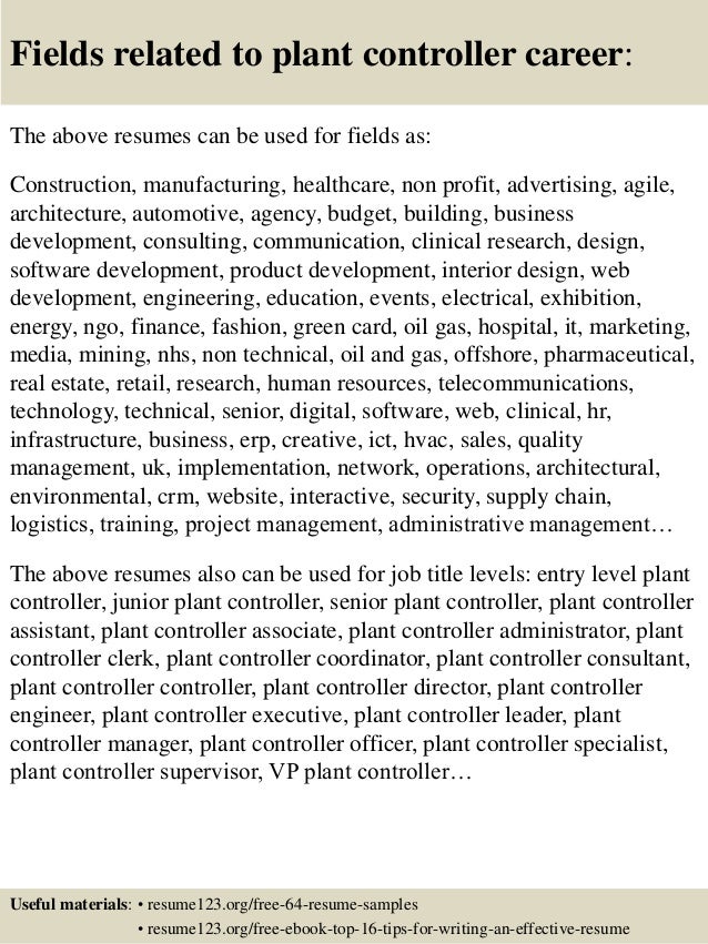 Plant resume