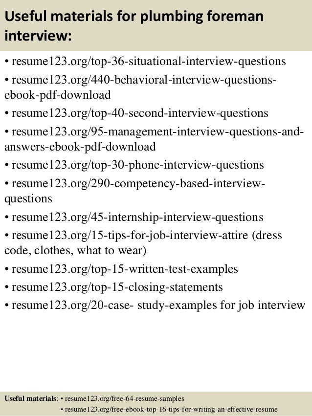 Sample resume for foreman