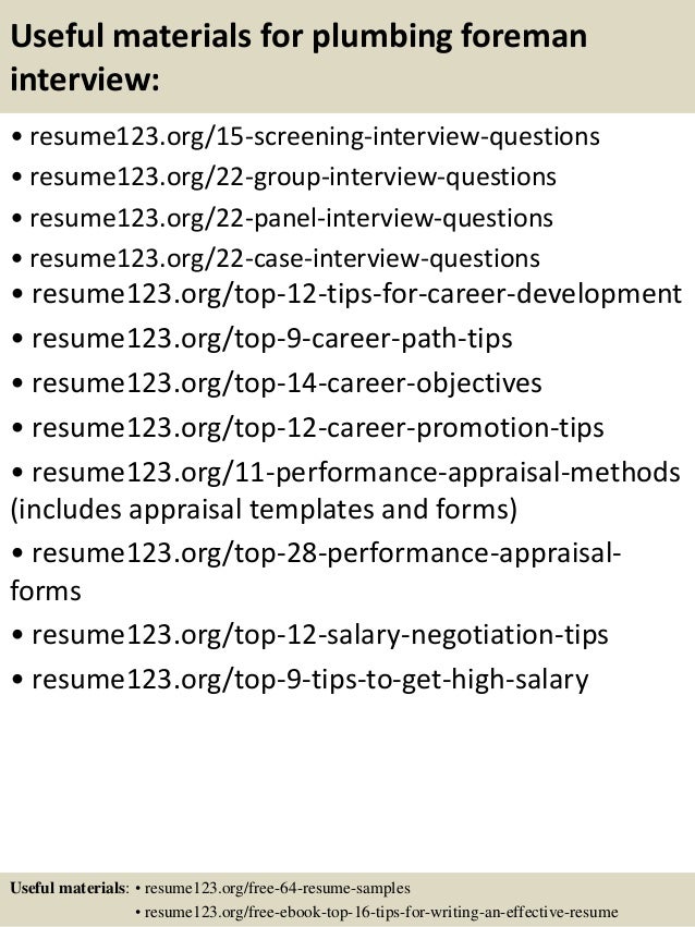 Resume foreman