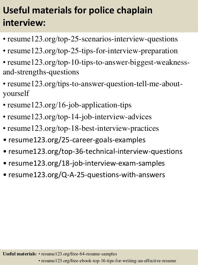 management of letter weakness chaplain Top 8 resume police samples