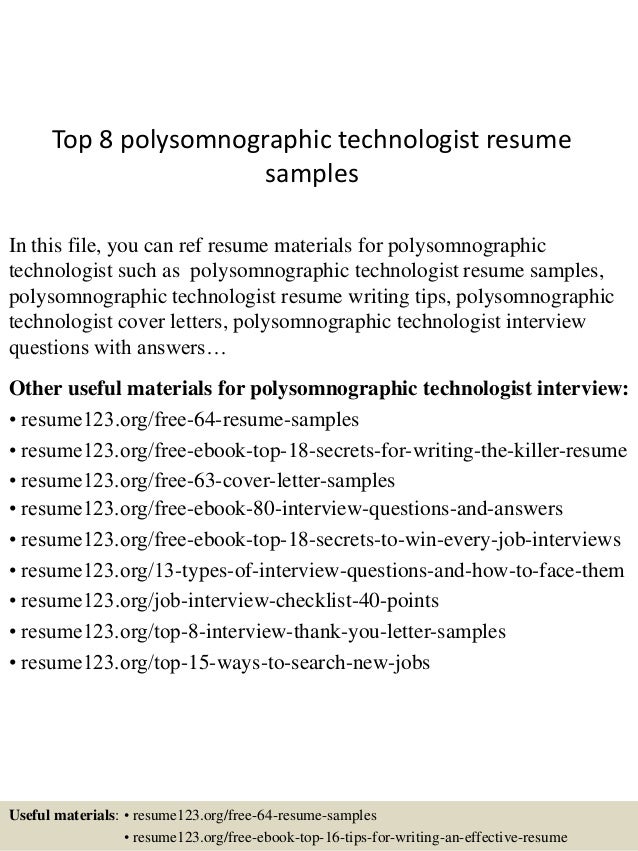 top 8 polysomnographic technologist resume samples aircraft technician resume
