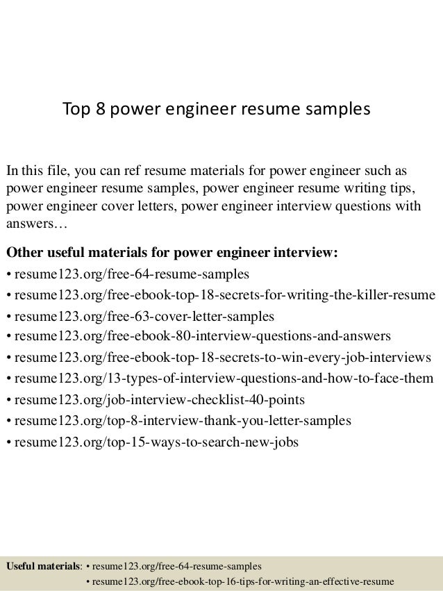 power engineering resumes