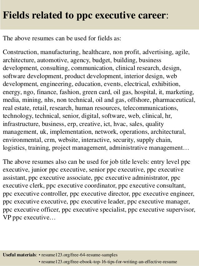 ppc resume sample